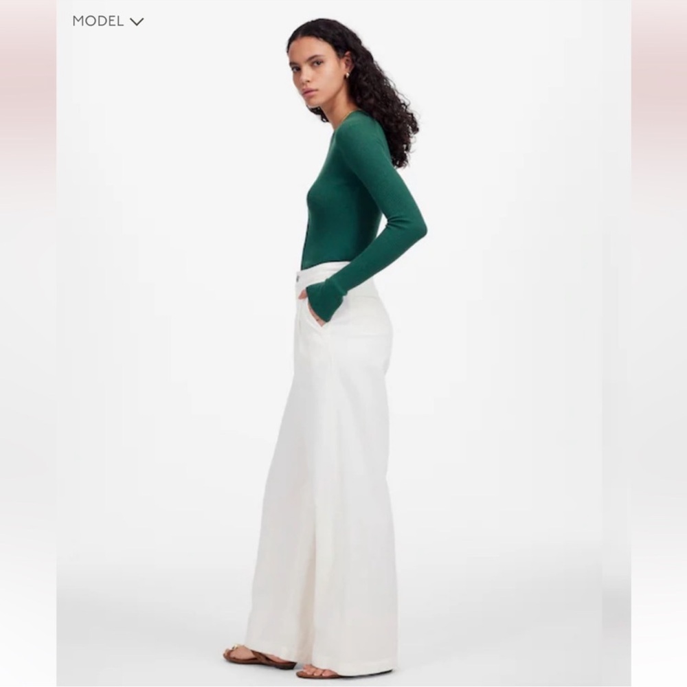 Madewell The Harlow Wide Leg Trouser Jean Size 29 Cream High Rise Relaxed Fit CL - Picture 12 of 14